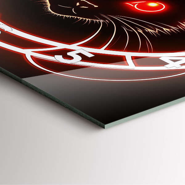 Square wall clock Cat with red eyes