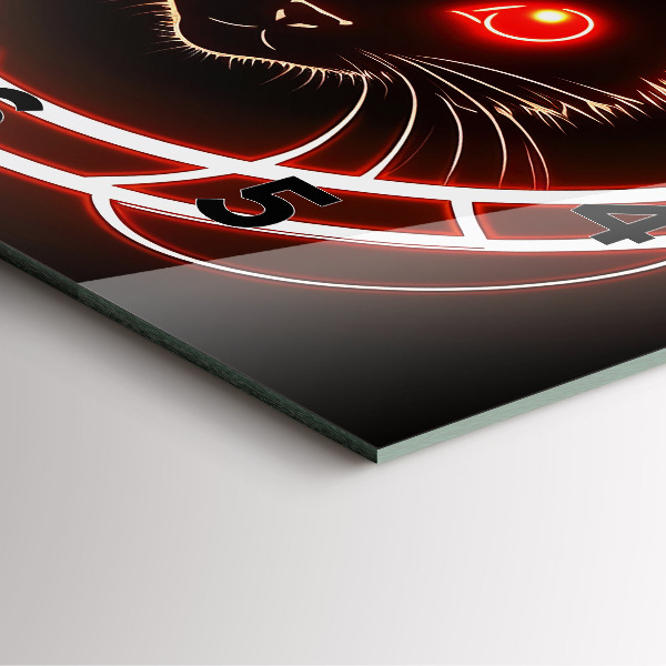 Square wall clock Cat with red eyes