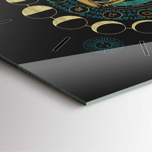 Square wall clock Moon phases and hourglass