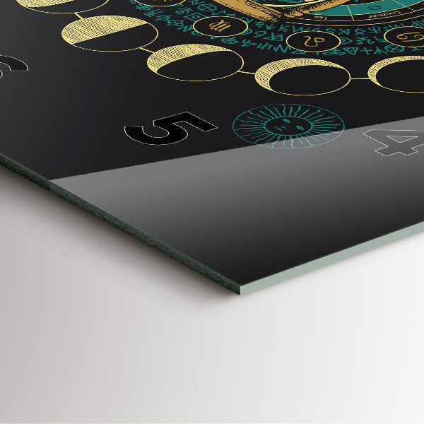 Square wall clock Moon phases and hourglass