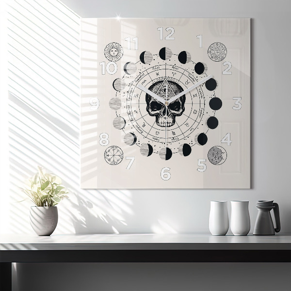 Square wall clock Moon phases