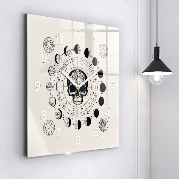 Square wall clock Moon phases