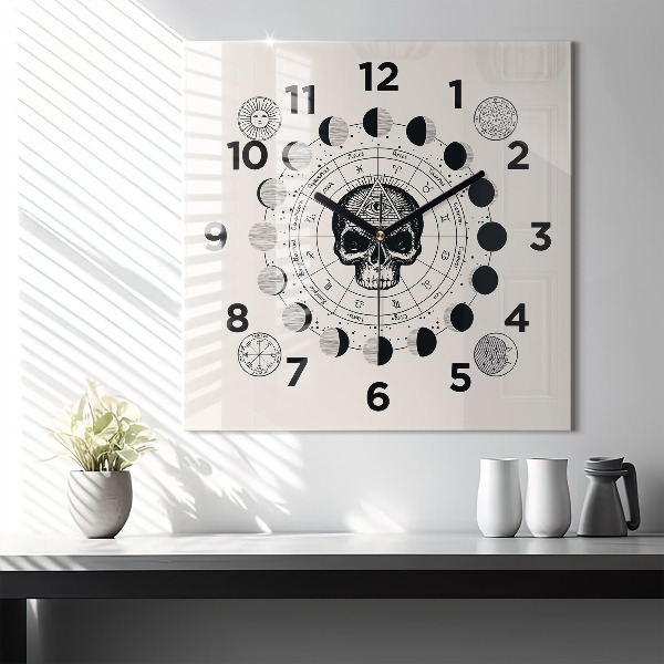 Square wall clock Moon phases