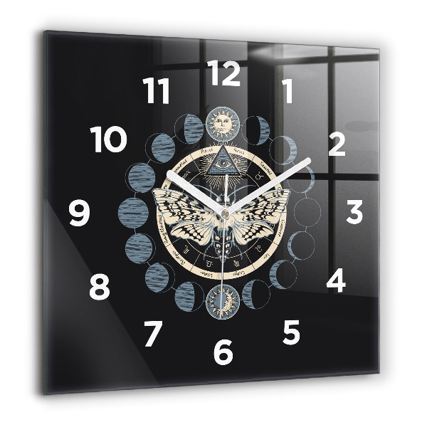 Square wall clock Moon phases