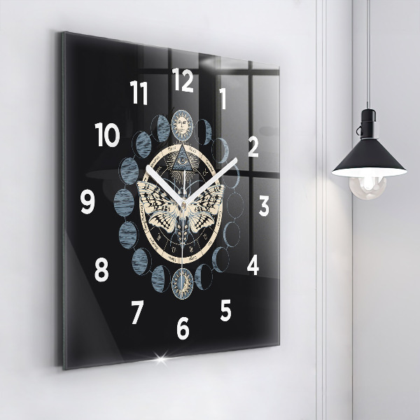 Square wall clock Moon phases