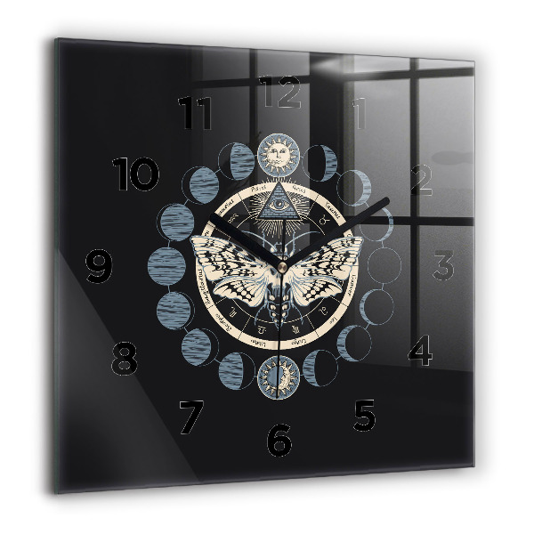 Square wall clock Moon phases