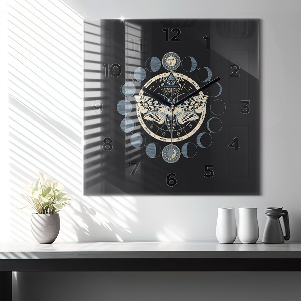 Square wall clock Moon phases