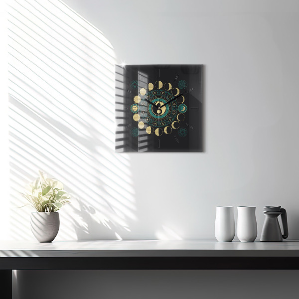Square wall clock Moon phases