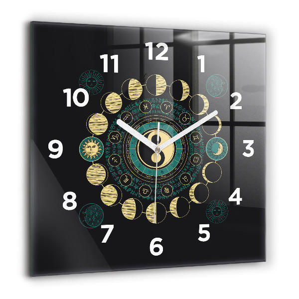 Square wall clock Moon phases