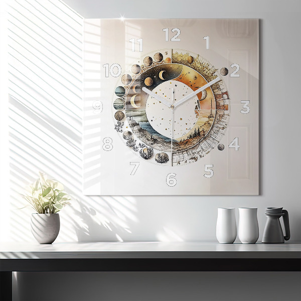 Square wall clock Astronomy clock