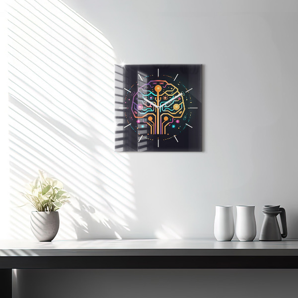 Square wall clock Colorful abstraction
