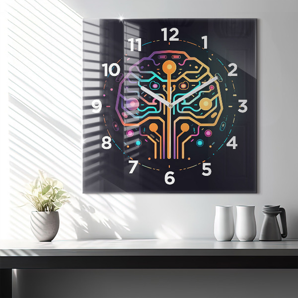 Square wall clock Colorful abstraction