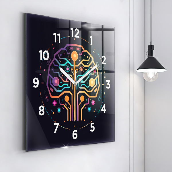 Square wall clock Colorful abstraction