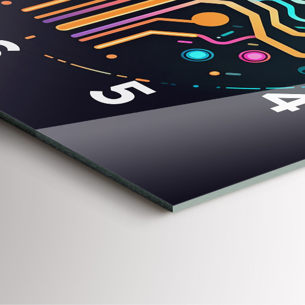 Square wall clock Colorful abstraction