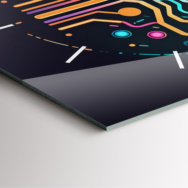 Square wall clock Colorful abstraction