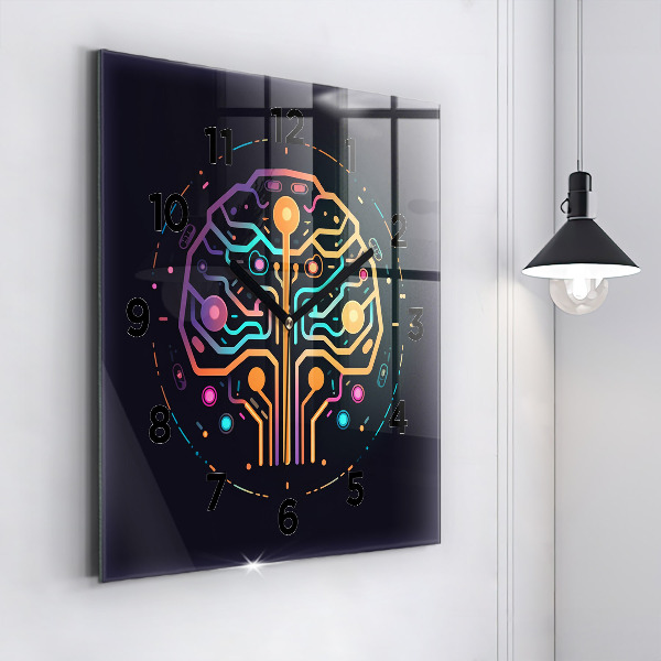 Square wall clock Colorful abstraction