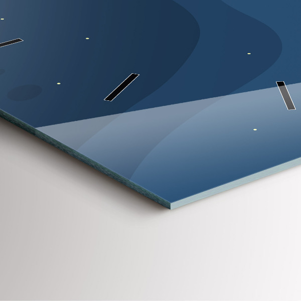 Square wall clock Blue waves