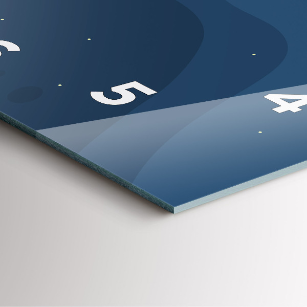 Square wall clock Blue waves