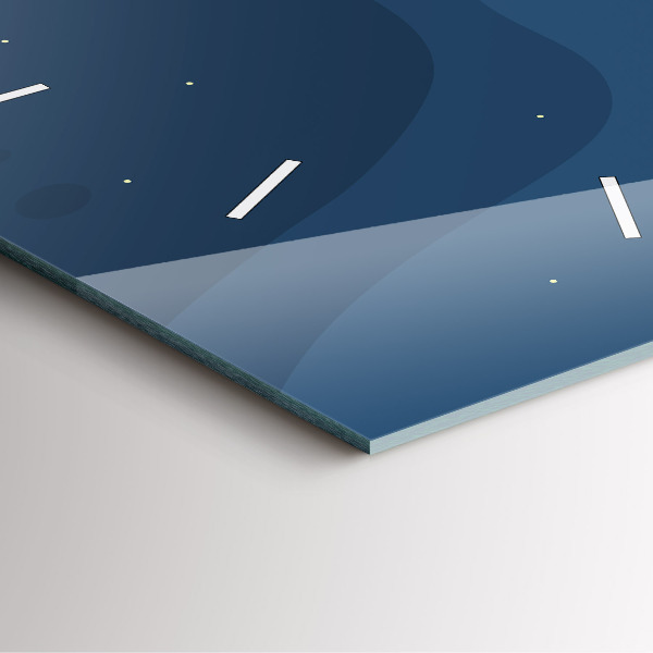 Square wall clock Blue waves