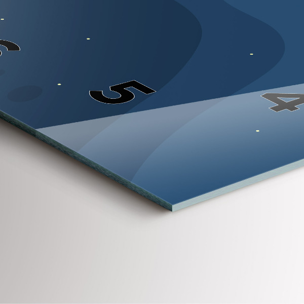 Square wall clock Blue waves