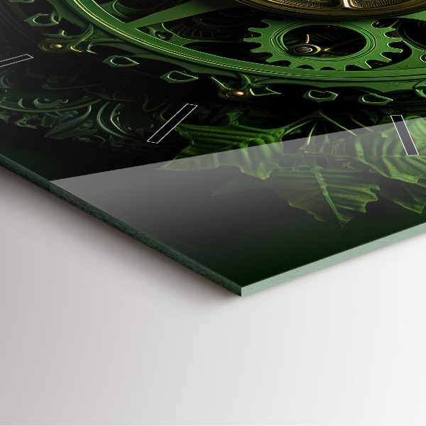 Square wall clock Green mechanism