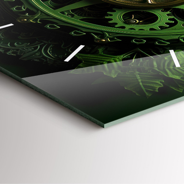 Square wall clock Green mechanism