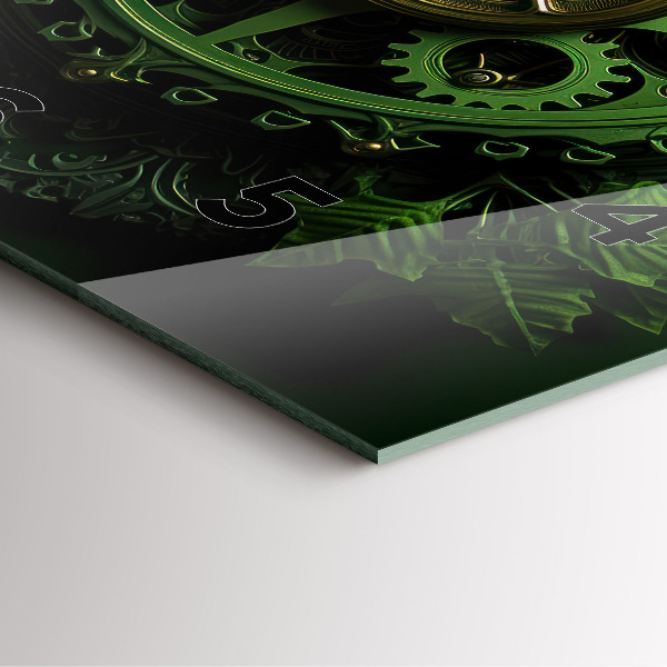 Square wall clock Green mechanism