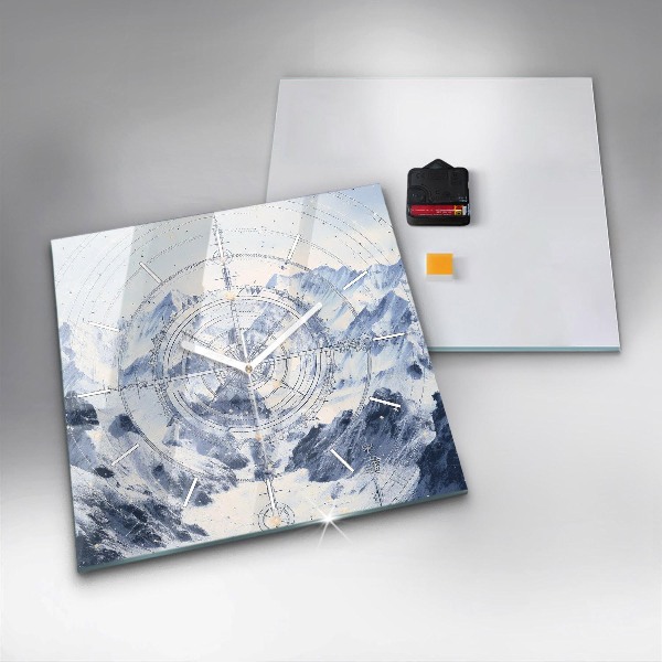 Square wall clock Blue drawings