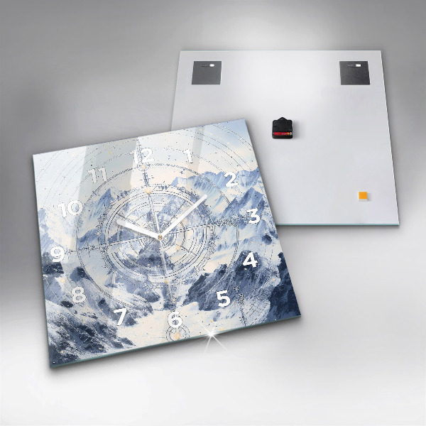 Square wall clock Blue drawings