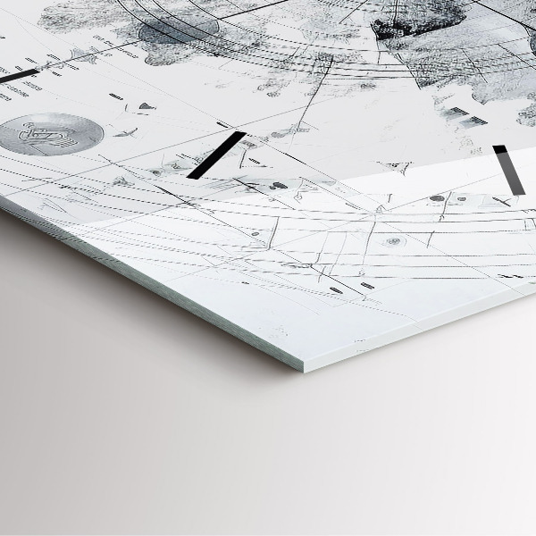 Square wall clock Cartoon mountains