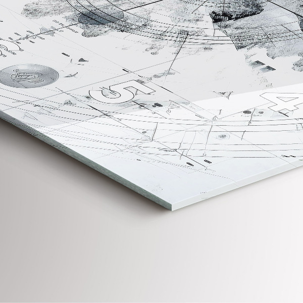 Square wall clock Cartoon mountains