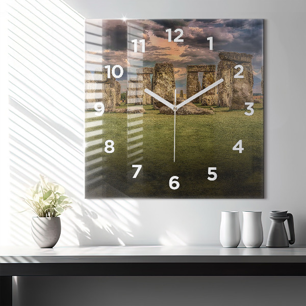 Square wall clock Stonehenge Nimbostratus