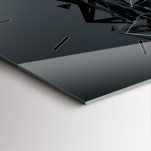 Square wall clock Black abstraction