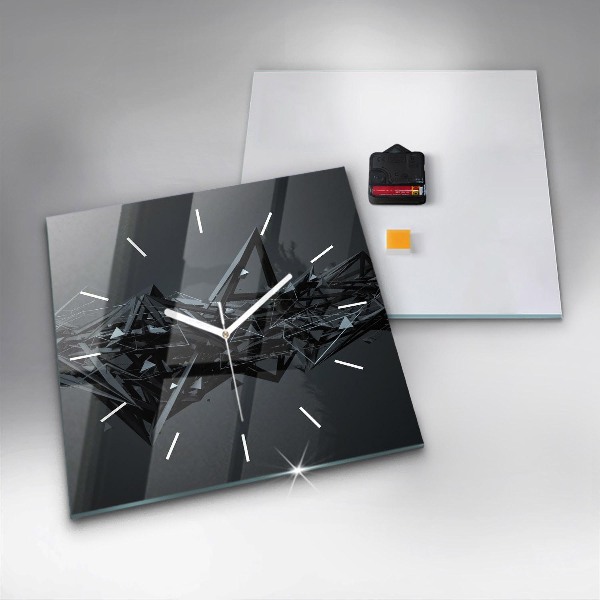Square wall clock Black abstraction