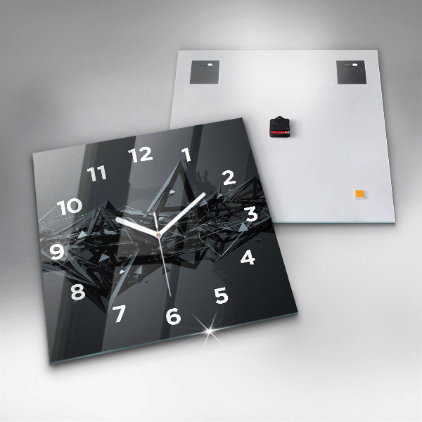 Square wall clock Black abstraction