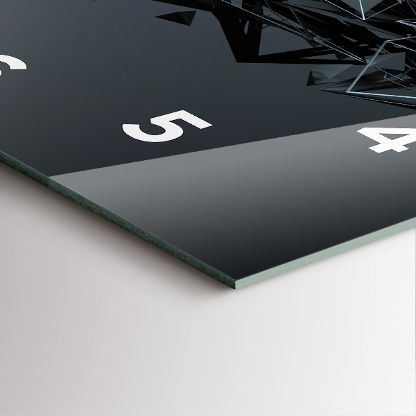 Square wall clock Black abstraction