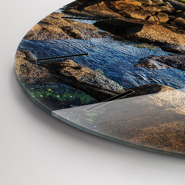 Round glass wall clock Annisquam Lighthouse