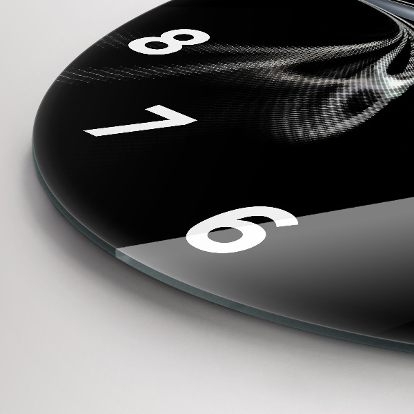 Round glass wall clock Abstract smoke