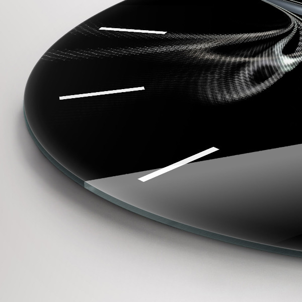 Round glass wall clock Abstract smoke