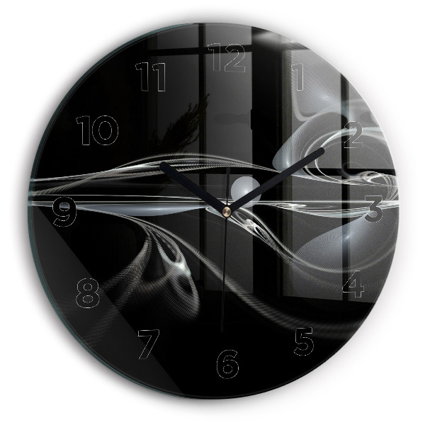 Round glass wall clock Abstract smoke