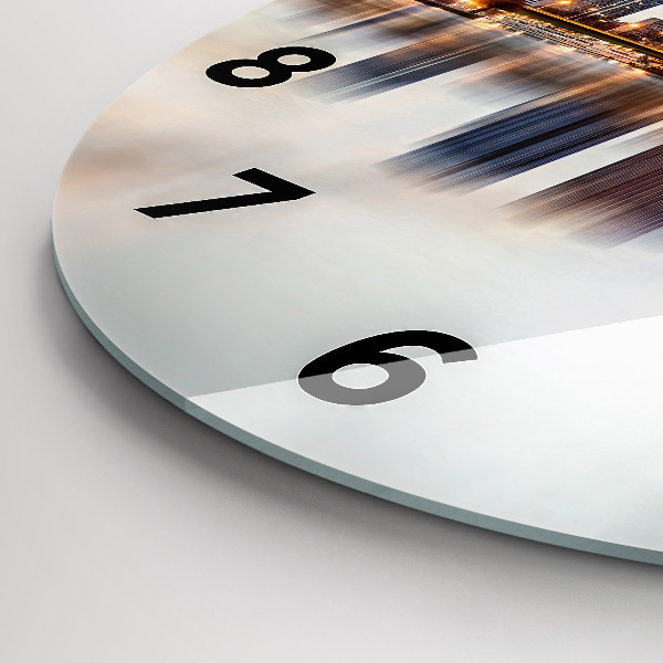 Round glass wall clock Panorama with the Eiffel Tower