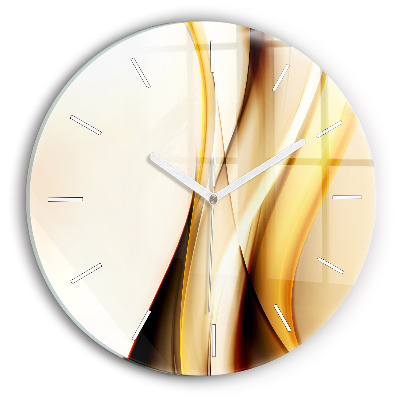 Round glass wall clock Abstract wave
