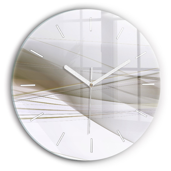 Round glass wall clock Bright abstraction