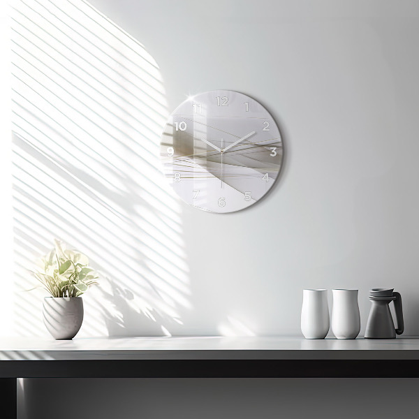 Round glass wall clock Bright abstraction