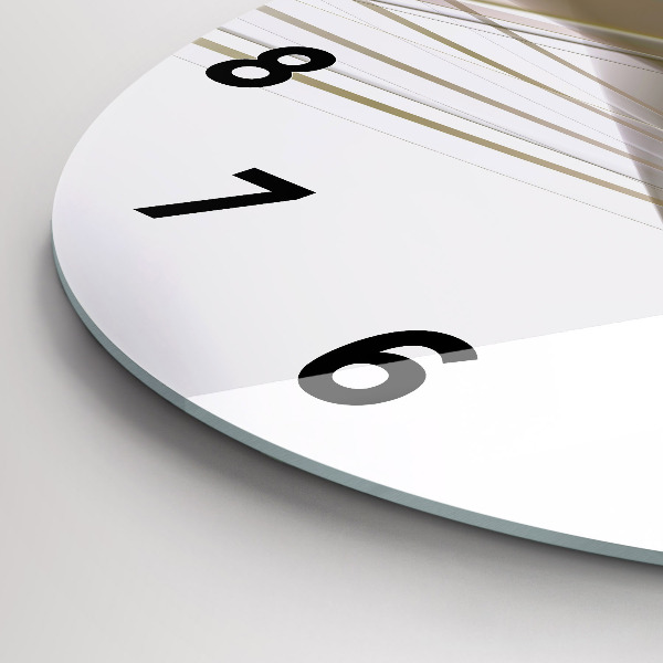 Round glass wall clock Bright abstraction