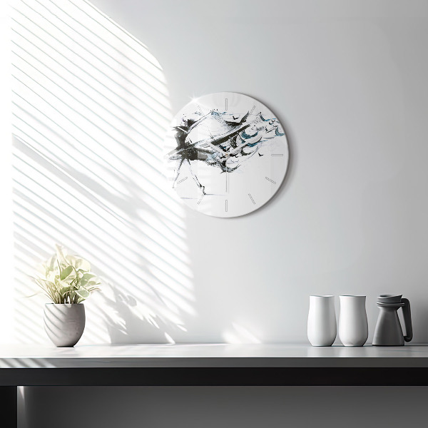 Round glass wall clock Woman dancing ballet
