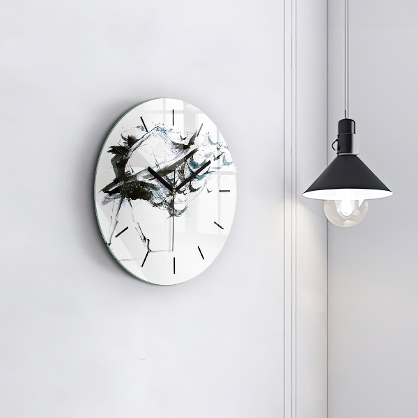 Round glass wall clock Woman dancing ballet