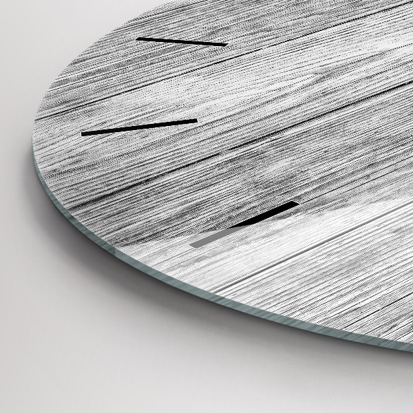 Round glass wall clock Wooden panels