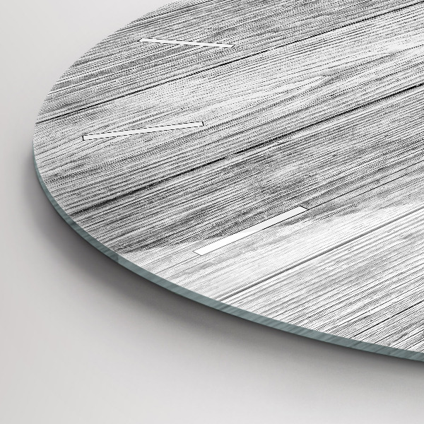 Round glass wall clock Wooden panels