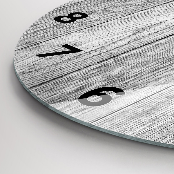 Round glass wall clock Wooden panels